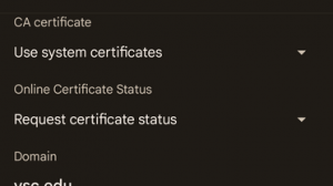 Screenshot of CA Certificate settings page on Android