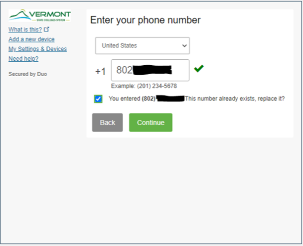Screenshot: enter your phone number